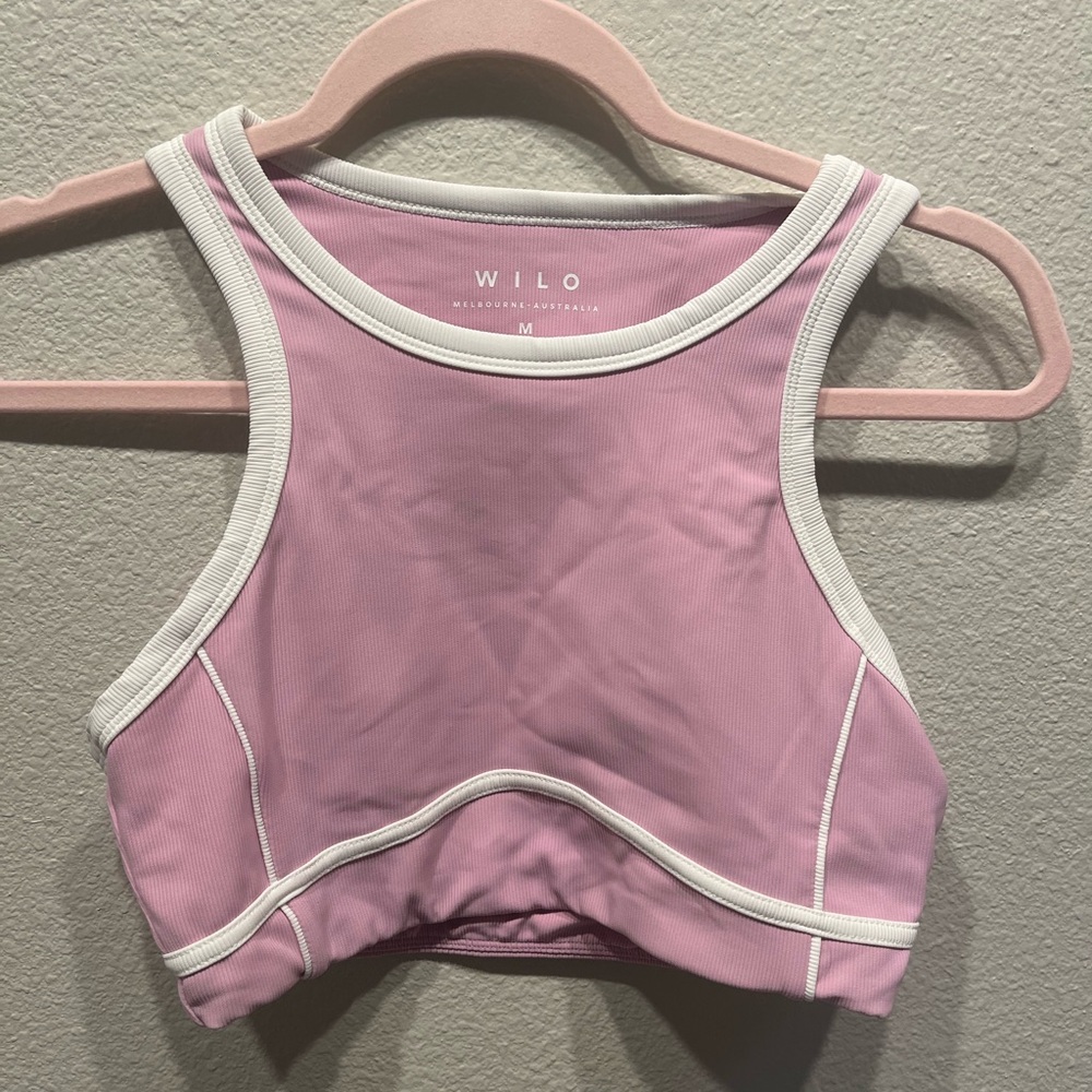 Wilo Pink and White Sports Bra